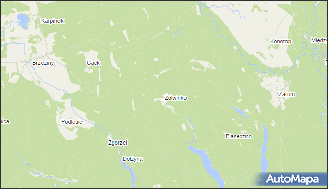 mapa Żółwinko, Żółwinko na mapie Targeo