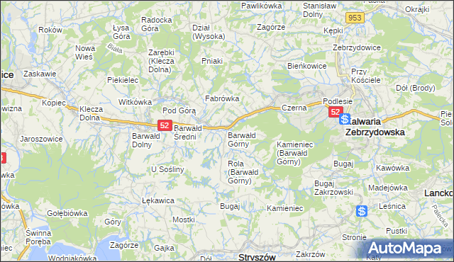 mapa Barwałd Górny, Barwałd Górny na mapie Targeo