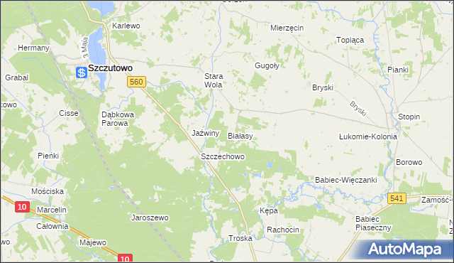 mapa Białasy, Białasy na mapie Targeo