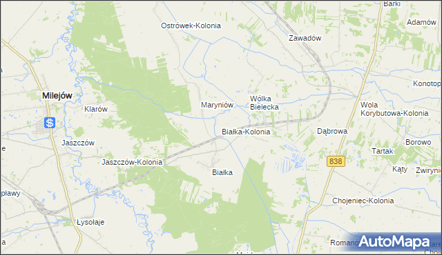 mapa Białka-Kolonia, Białka-Kolonia na mapie Targeo