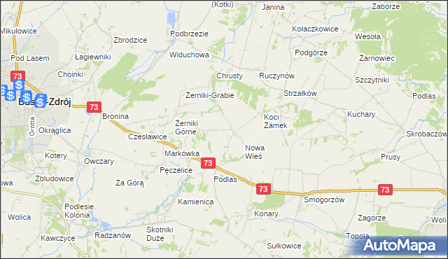 mapa Błoniec, Błoniec na mapie Targeo