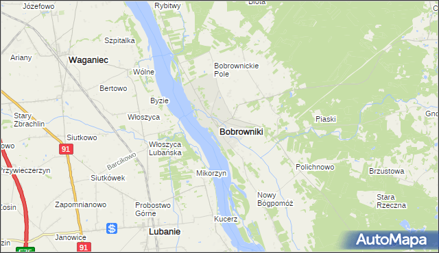 mapa Bobrowniki powiat lipnowski, Bobrowniki powiat lipnowski na mapie Targeo