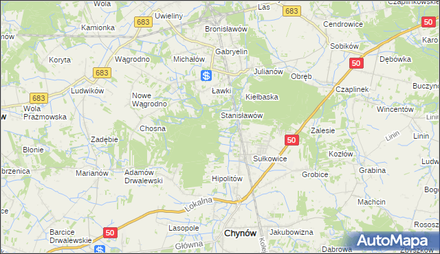 mapa Budy Sułkowskie gmina Chynów, Budy Sułkowskie gmina Chynów na mapie Targeo