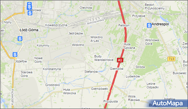 mapa Budy Wandalińskie, Budy Wandalińskie na mapie Targeo