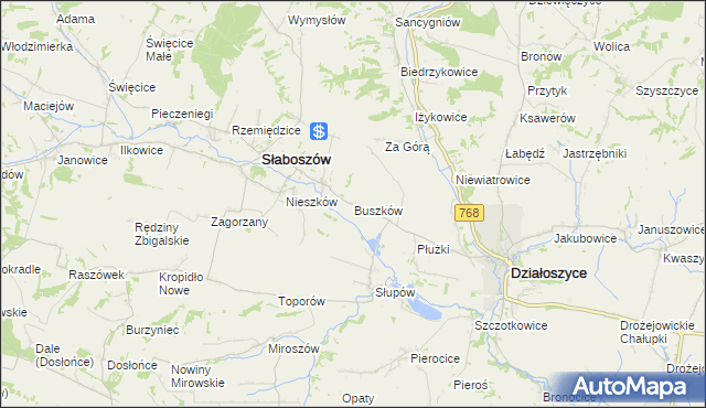 mapa Buszków, Buszków na mapie Targeo