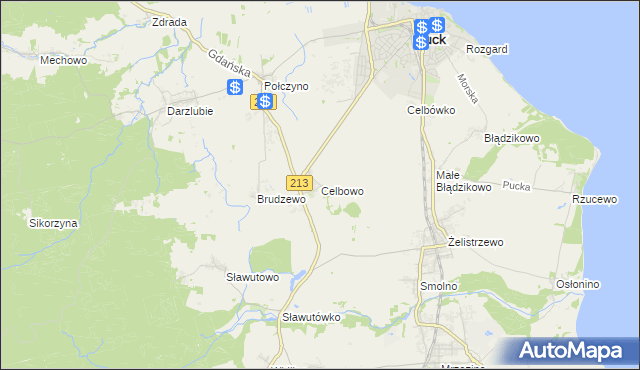 mapa Celbowo, Celbowo na mapie Targeo