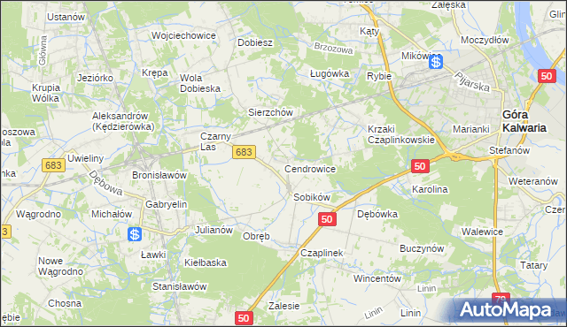 mapa Cendrowice, Cendrowice na mapie Targeo