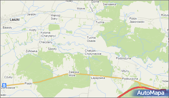 mapa Chałupki Chotynieckie, Chałupki Chotynieckie na mapie Targeo