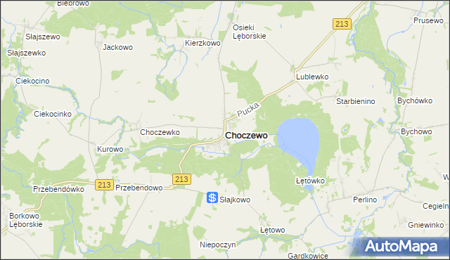 mapa Choczewo, Choczewo na mapie Targeo