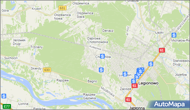 mapa Chotomów, Chotomów na mapie Targeo