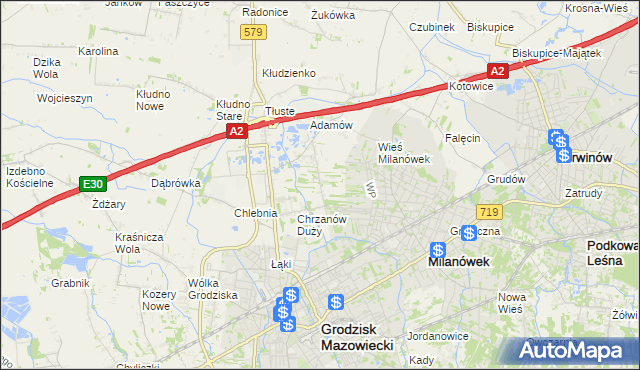 mapa Chrzanów Mały, Chrzanów Mały na mapie Targeo