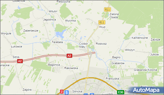 mapa Cicibór Duży, Cicibór Duży na mapie Targeo