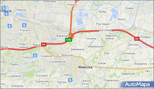 mapa Czarnochowice, Czarnochowice na mapie Targeo