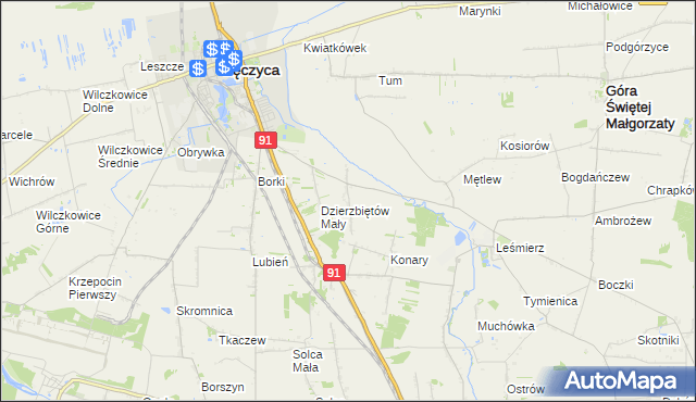 mapa Dzierzbiętów Duży, Dzierzbiętów Duży na mapie Targeo