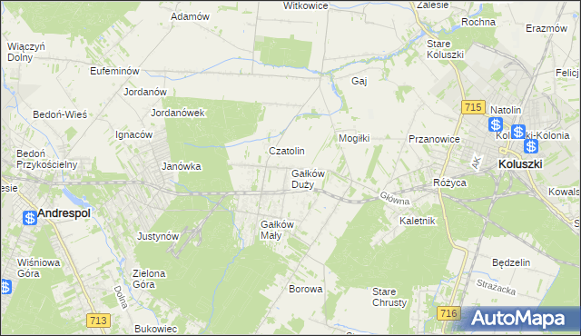 mapa Gałków Duży, Gałków Duży na mapie Targeo