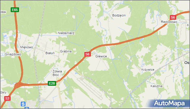 mapa Glewice, Glewice na mapie Targeo