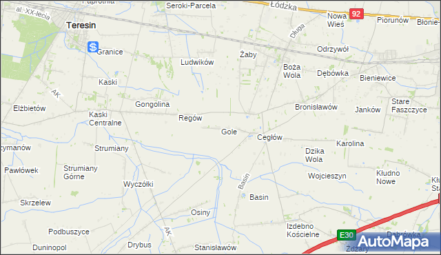 mapa Gole gmina Baranów, Gole gmina Baranów na mapie Targeo