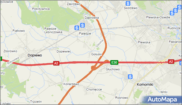 mapa Gołuski, Gołuski na mapie Targeo