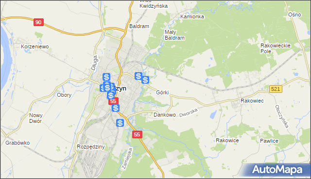 mapa Górki gmina Kwidzyn, Górki gmina Kwidzyn na mapie Targeo