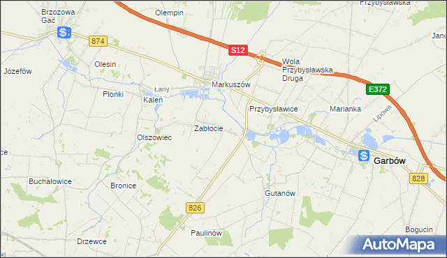 mapa Góry gmina Markuszów, Góry gmina Markuszów na mapie Targeo