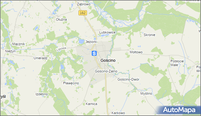 mapa Gościno, Gościno na mapie Targeo