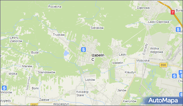 mapa Izabelin C, Izabelin C na mapie Targeo