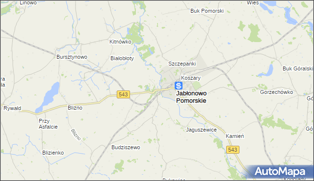 mapa Jabłonowo-Zamek, Jabłonowo-Zamek na mapie Targeo