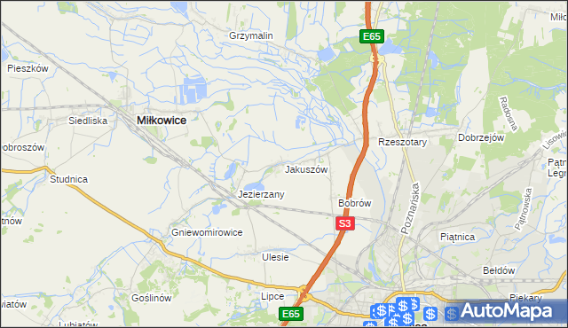 mapa Jakuszów, Jakuszów na mapie Targeo