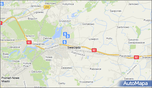 mapa Jasin gmina Swarzędz, Jasin gmina Swarzędz na mapie Targeo