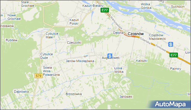 mapa Jesionka gmina Czosnów, Jesionka gmina Czosnów na mapie Targeo