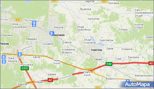mapa Józefin gmina Halinów, Józefin gmina Halinów na mapie Targeo