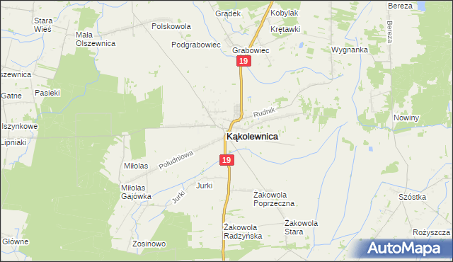 mapa Kąkolewnica, Kąkolewnica na mapie Targeo