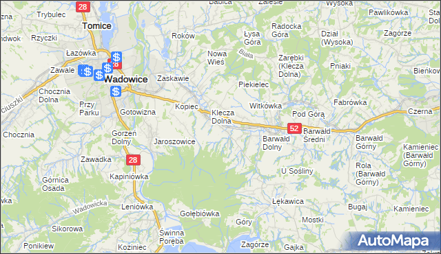 mapa Klecza Górna, Klecza Górna na mapie Targeo