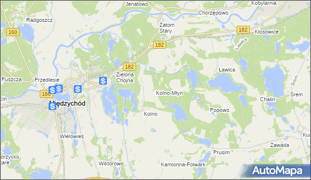 mapa Kolno-Młyn, Kolno-Młyn na mapie Targeo