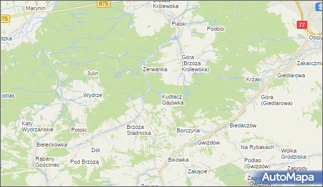 mapa Kudłacz Gajówka, Kudłacz Gajówka na mapie Targeo