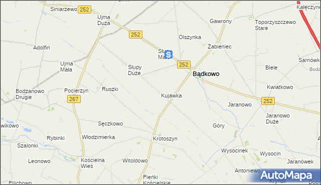 mapa Kujawka, Kujawka na mapie Targeo