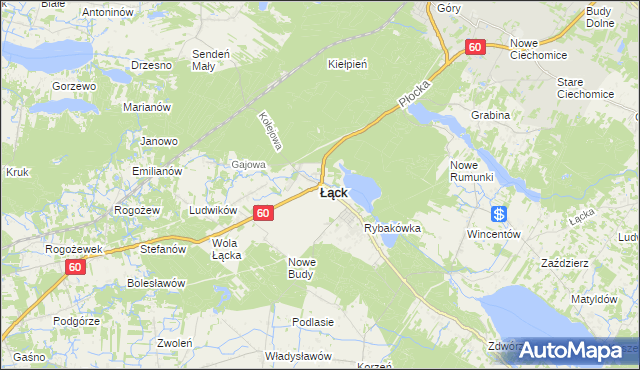 mapa Łąck, Łąck na mapie Targeo