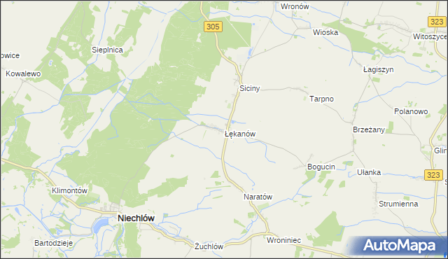 mapa Łękanów, Łękanów na mapie Targeo