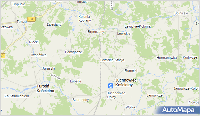 mapa Lewickie-Stacja, Lewickie-Stacja na mapie Targeo