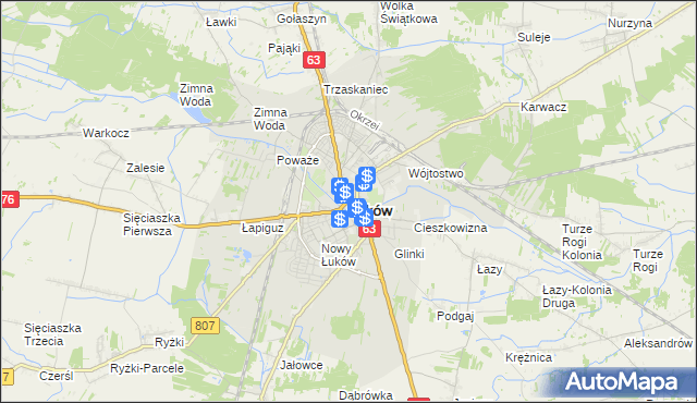 mapa Łuków, Łuków na mapie Targeo