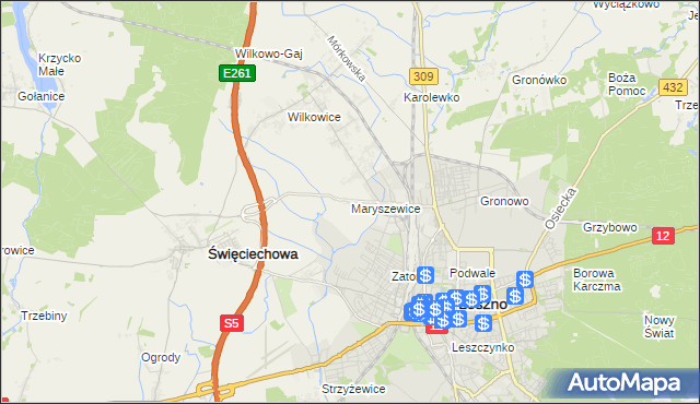 mapa Maryszewice, Maryszewice na mapie Targeo