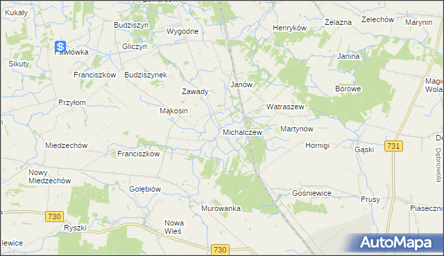 mapa Michalczew, Michalczew na mapie Targeo