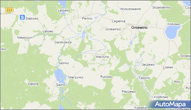 mapa Mierzyno, Mierzyno na mapie Targeo