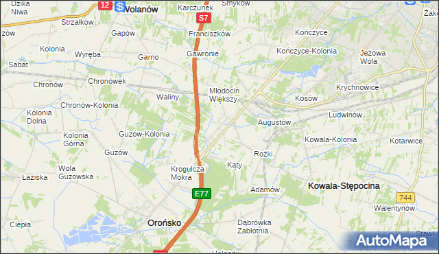 mapa Młodocin Mniejszy, Młodocin Mniejszy na mapie Targeo