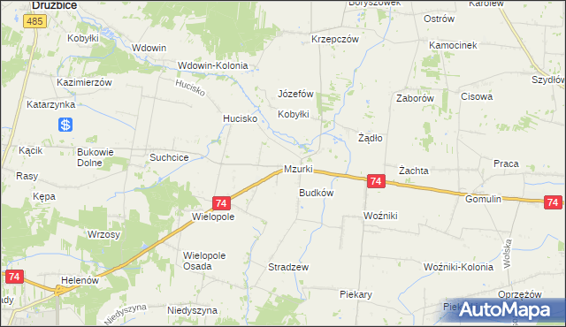 mapa Mzurki, Mzurki na mapie Targeo