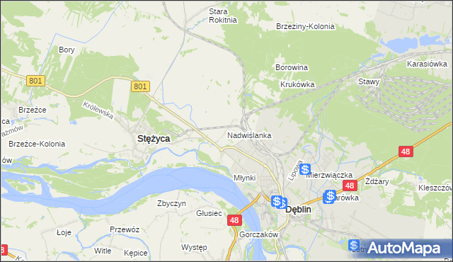 mapa Nadwiślanka, Nadwiślanka na mapie Targeo
