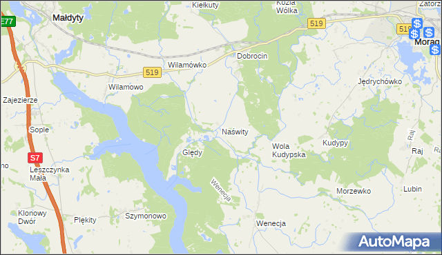 mapa Naświty, Naświty na mapie Targeo