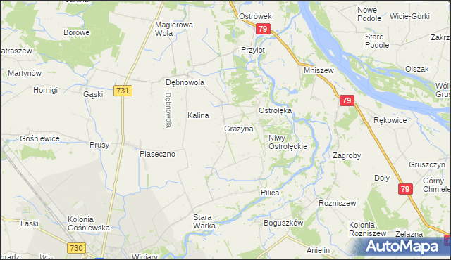 mapa Nowa Ostrołęka, Nowa Ostrołęka na mapie Targeo