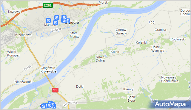 mapa Nowe Dobra gmina Chełmno, Nowe Dobra gmina Chełmno na mapie Targeo