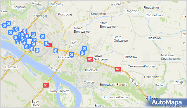 mapa Nowe Gulczewo, Nowe Gulczewo na mapie Targeo